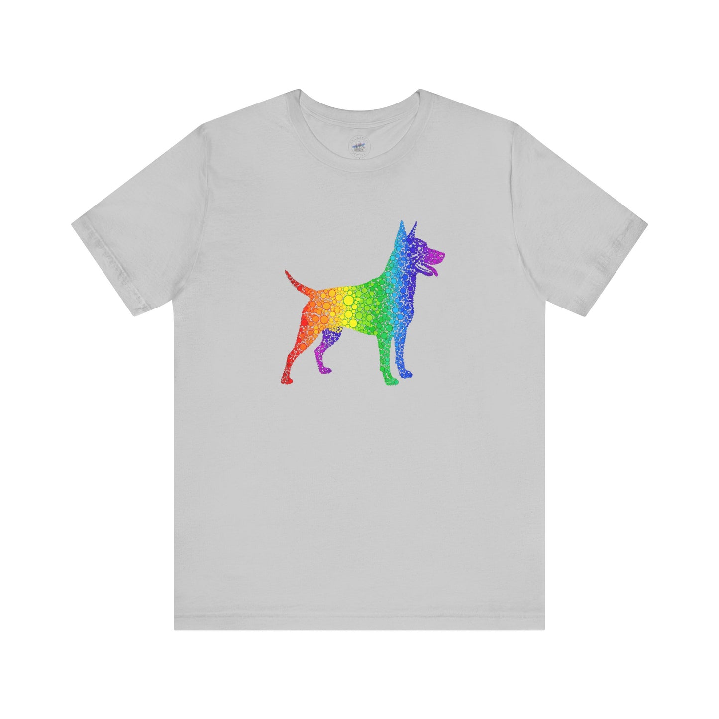 Day Dot Style, Rainbow Dog Graphic Tee, Pride Shirt, Unisex Short Sleeve, Pet Lovers Gift, Casual Wear, Dog Mom Apparel, LGBTQ+ T-Shirt
