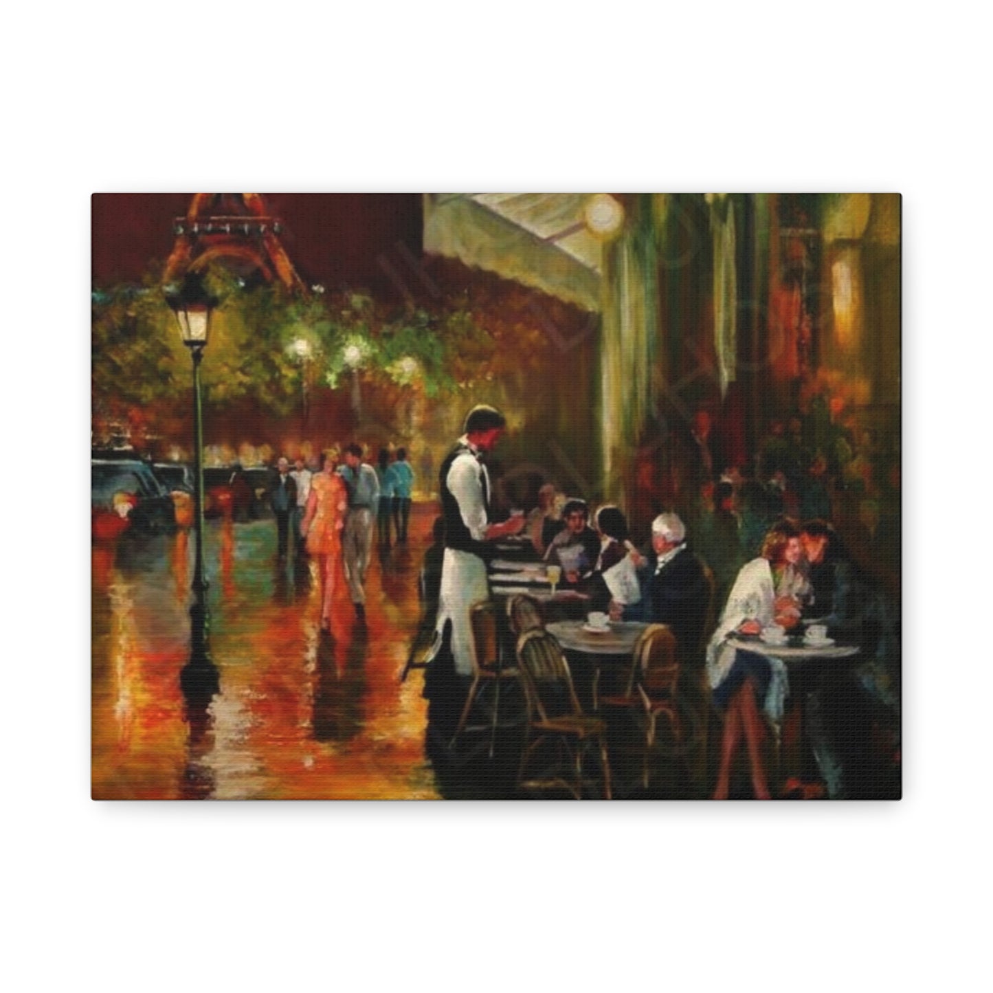 Canvas Wall Art - Charming French Street side Cafe Dining