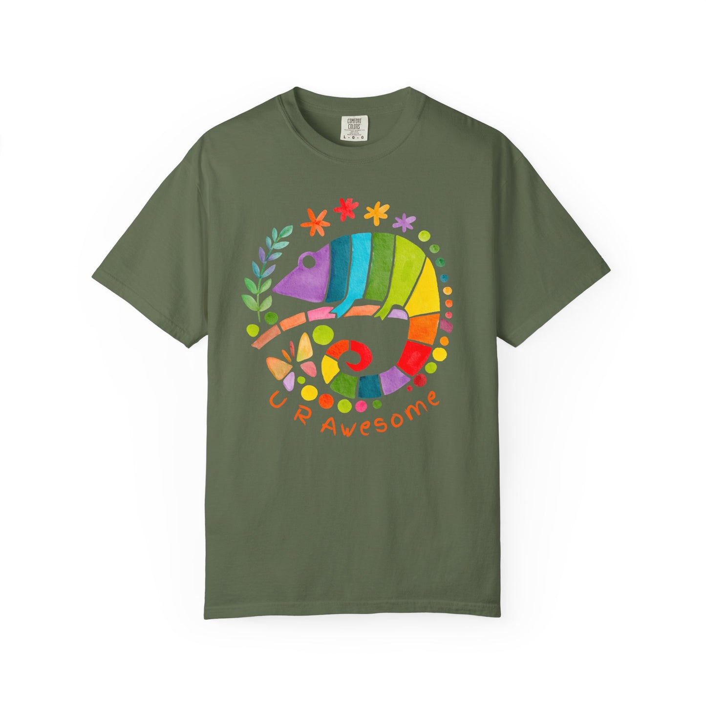 Custom Colorful Chameleon T-shirt