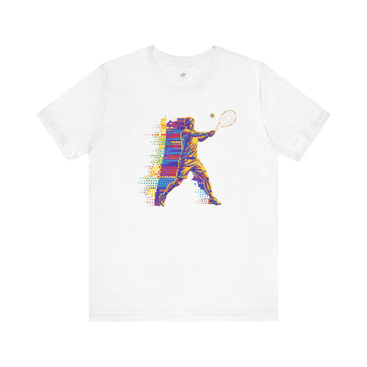 Vibrant Day Dot Tennis Swing Tee, Sports Apparel, Tennis Lover Gift, Activewear for Him/Her, Perfect for Birthdays, Summer Outings