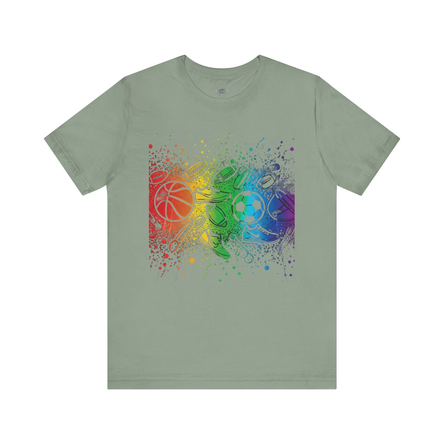 Day Dot Style Colorful Mixed Sports Graphic Tee, Unisex Athletic T-Shirt, Game Day Apparel, Gift for Sports Lovers, Fun Exercise Shirt