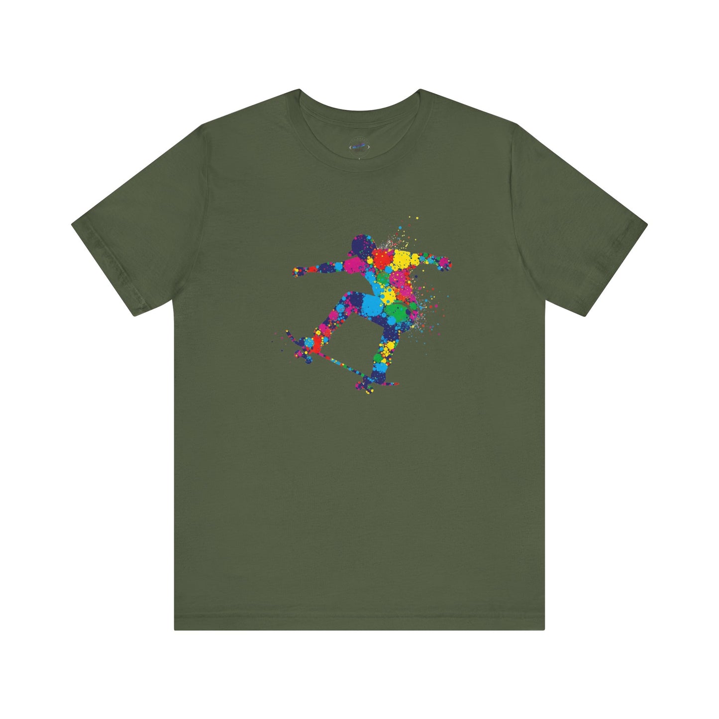 Day Dot Style Colorful Skateboarder Tee, Unisex Skate Shirt, Gift for Skaters, Summer T-Shirt, Streetwear Apparel, Cool Graphic Tee
