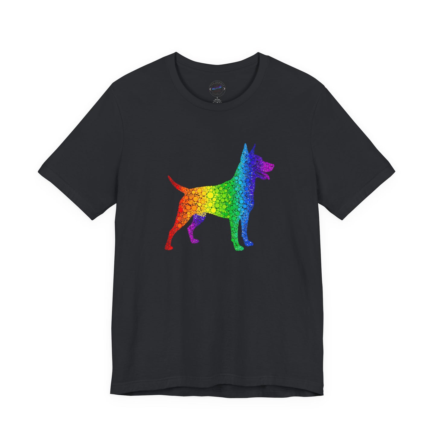 Day Dot Style, Rainbow Dog Graphic Tee, Pride Shirt, Unisex Short Sleeve, Pet Lovers Gift, Casual Wear, Dog Mom Apparel, LGBTQ+ T-Shirt