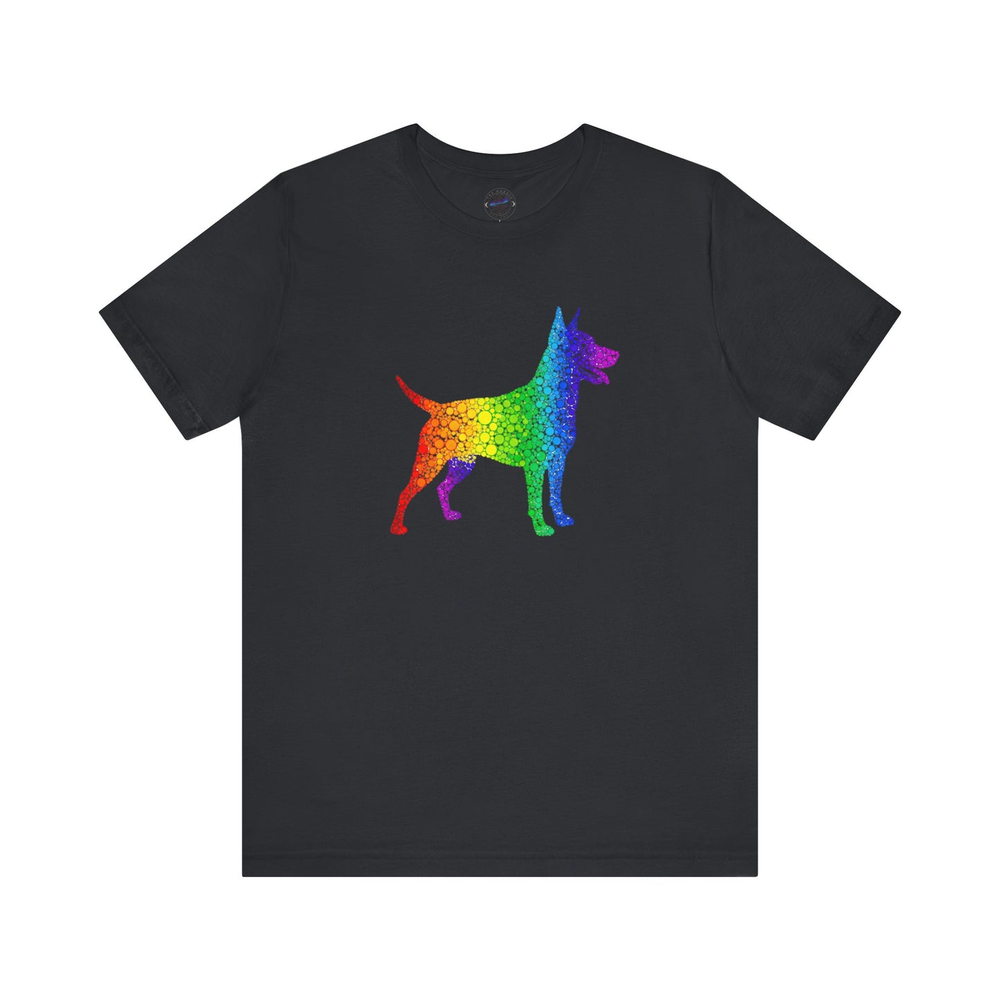 Day Dot Style, Rainbow Dog Graphic Tee, Pride Shirt, Unisex Short Sleeve, Pet Lovers Gift, Casual Wear, Dog Mom Apparel, LGBTQ+ T-Shirt