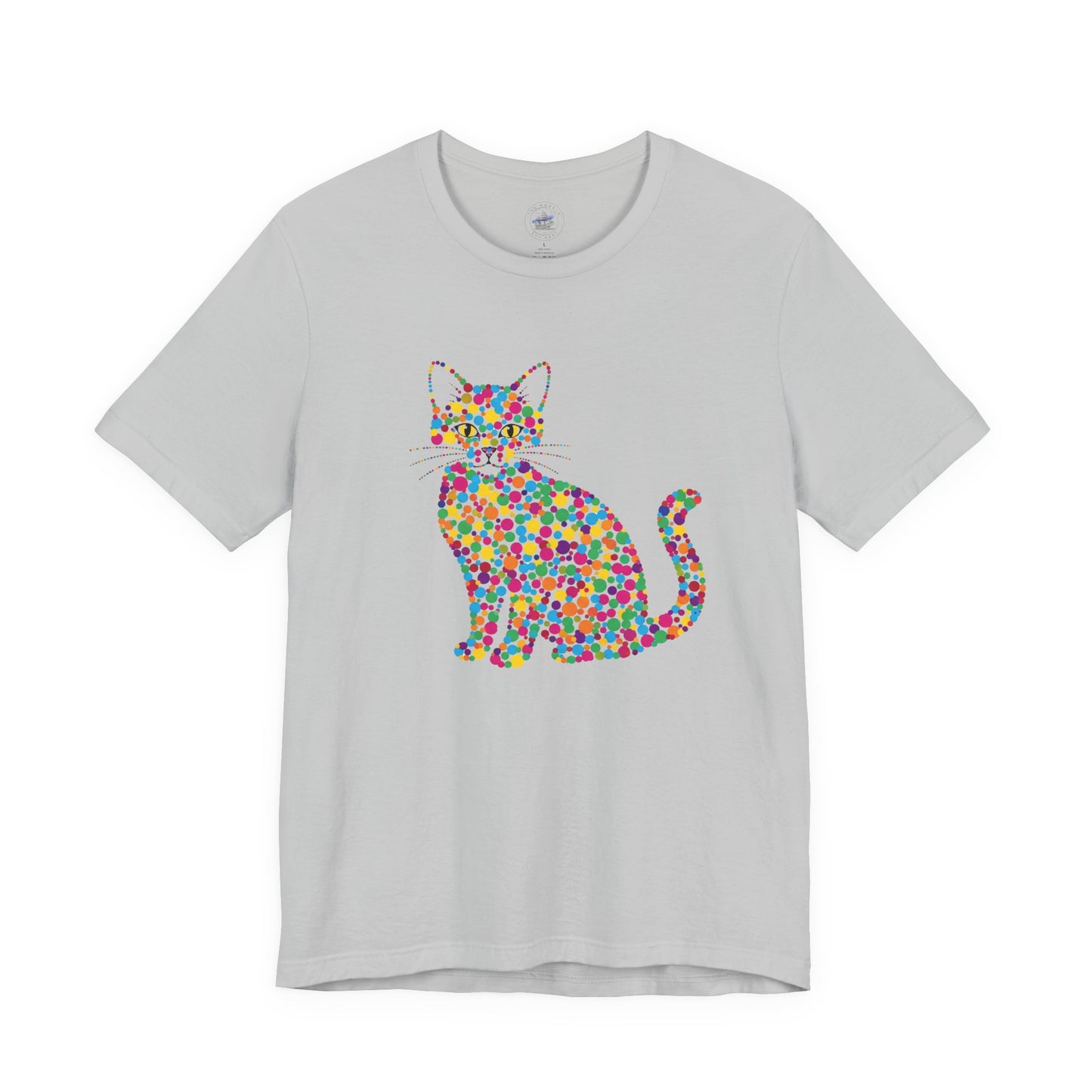 Day Dot Style, Colorful Cat Graphic Tee, Perfect Gift for Cat Lovers, Cute Animal Shirt, Casual Wear, Birthday Gift, Pet Lover Apparel
