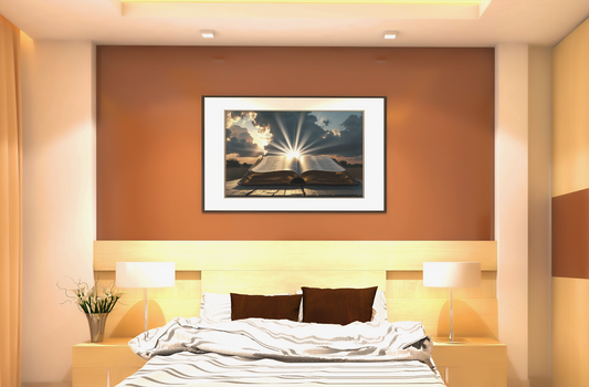 Faith Inspirational Open Bible, Sunrise, Canvas Wall Art, Motivational Home Decor, Bible Lovers, Religious Wall Art, Bible Verse Decoration