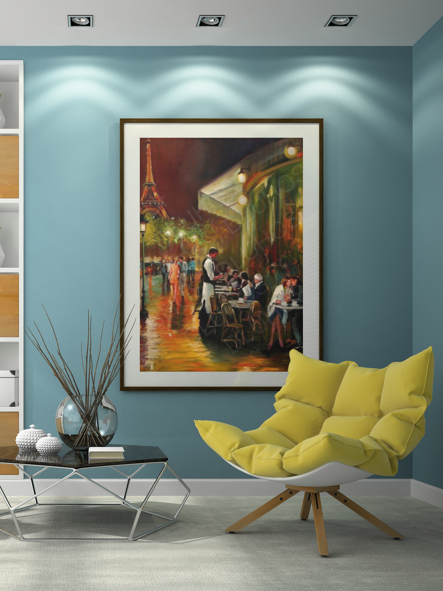 Canvas Wall Art - Charming French Street side Cafe Dining