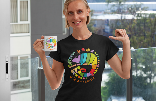 Custom Colorful Chameleon T-shirt