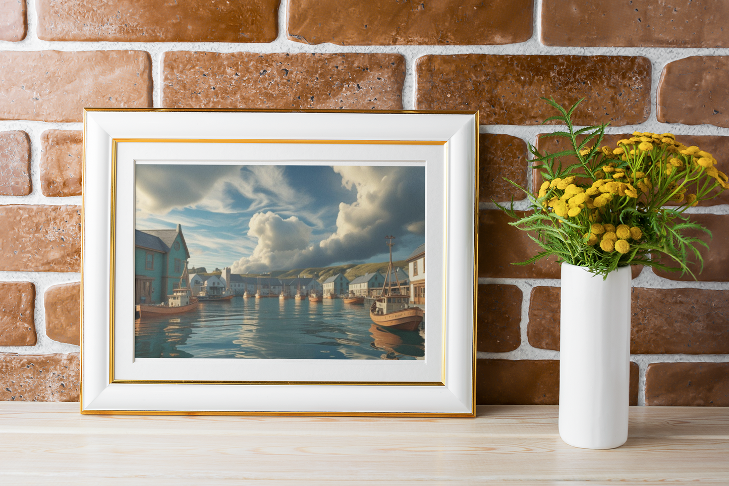 Stretched Canvas Art Print, Serene Coastal Landscape, Nautical Home Decor, Ocean Vibes, Wall Art for Beach Lovers
