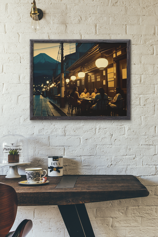 Canvas Print - Mount Fugi Japanese Street Night Scene Wall Decor