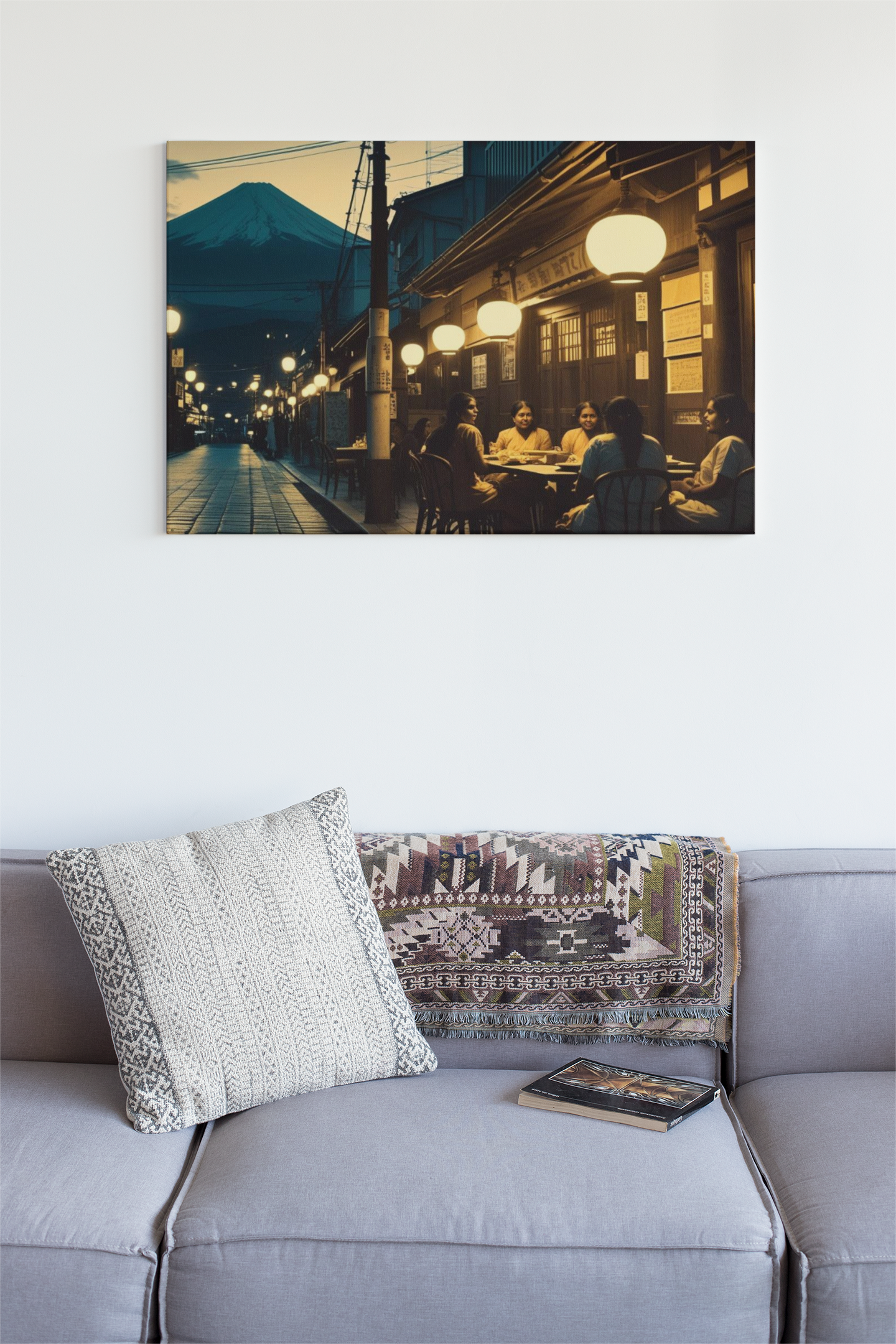 Canvas Print - Mount Fugi Japanese Street Night Scene Wall Decor