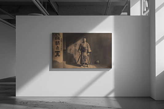 Vintage Japanese Samurai Canvas Wall Art, Japanese Decor, Home Office Wall Decoration, Cultural Art