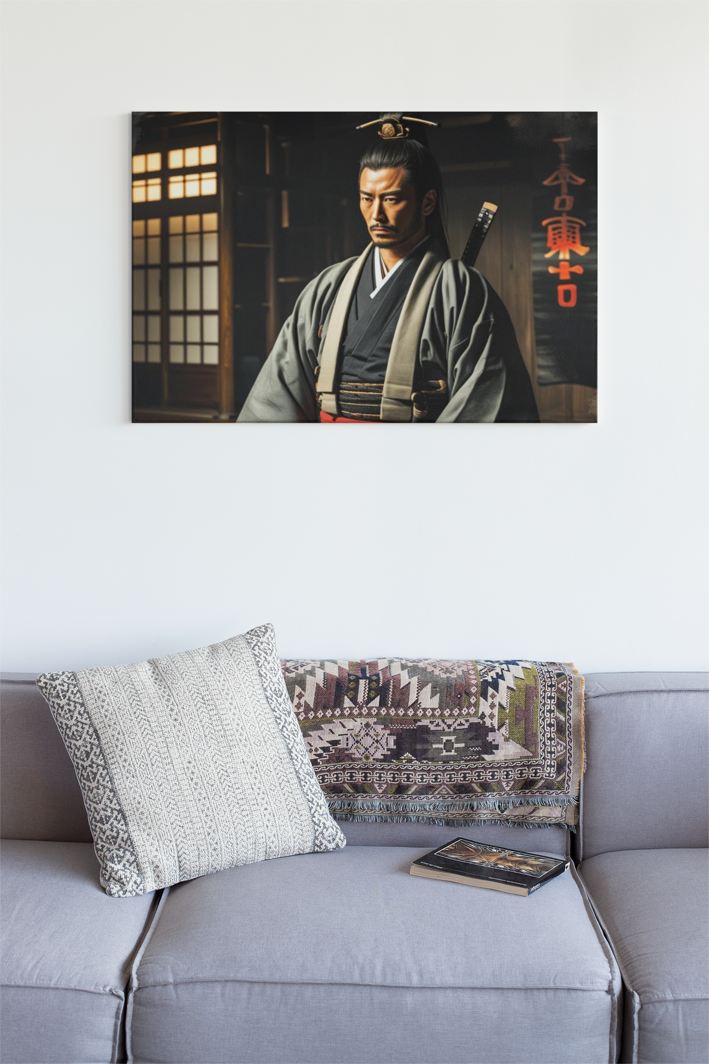 Samurai Wall Art Canvas Print, Japanese Decor, Gift for Men, Martial Arts Room