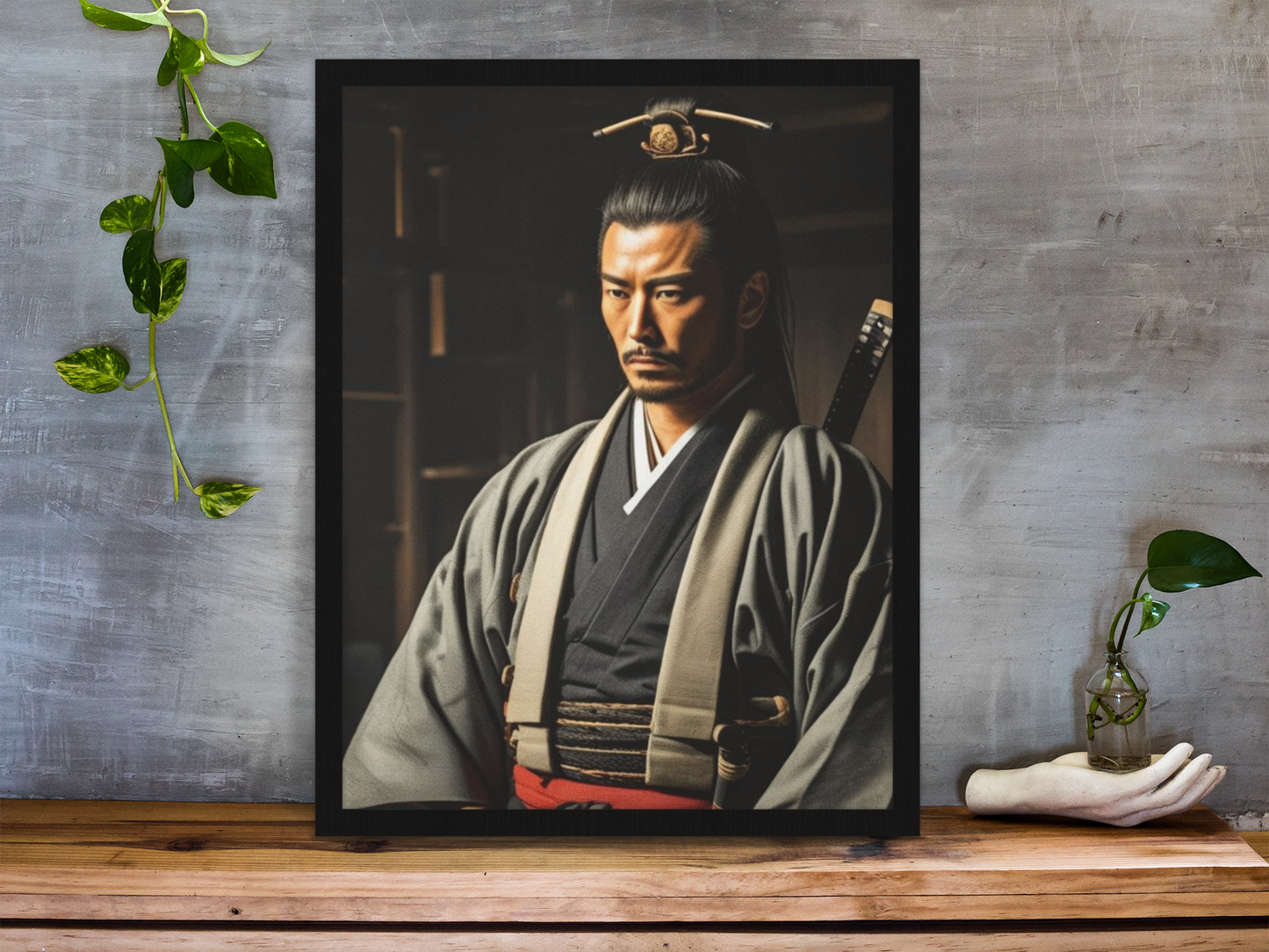 Samurai Wall Art Canvas Print, Japanese Decor, Gift for Men, Martial Arts Room