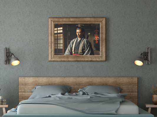 Samurai Wall Art Canvas Print, Japanese Decor, Gift for Men, Martial Arts Room