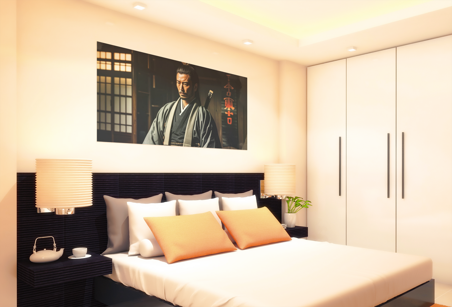 Samurai Wall Art Canvas Print, Japanese Decor, Gift for Men, Martial Arts Room