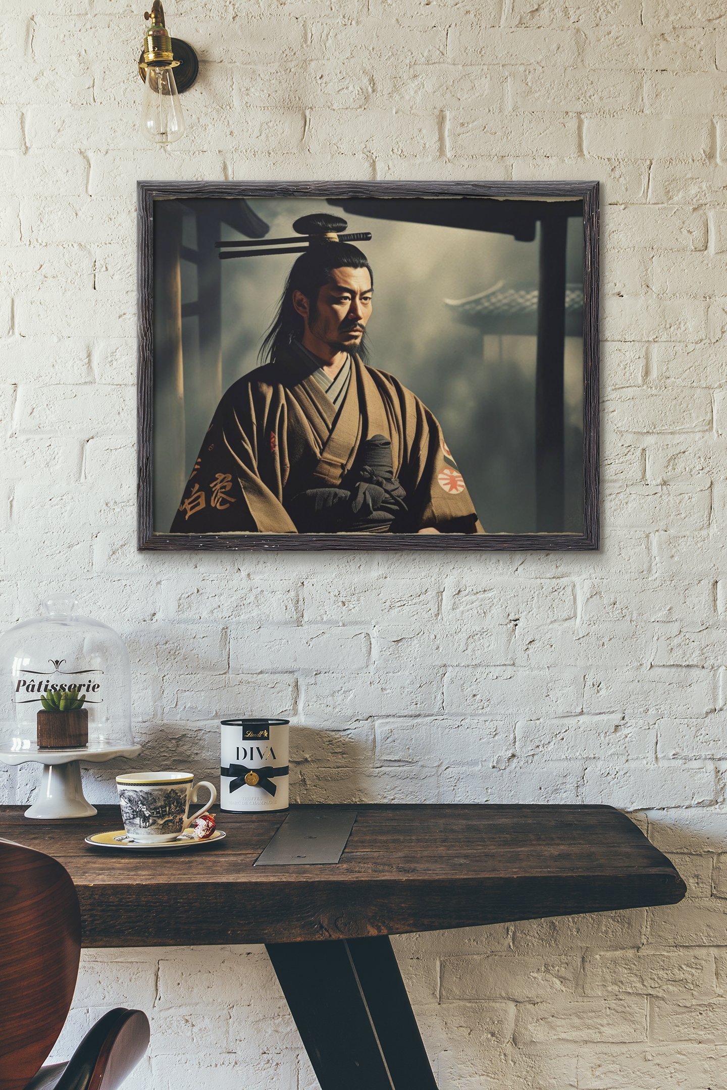 Japanese Samurai Canvas Wall Art, Stretched Canvas, Home Decor, Samurai Art Print, Japanese Wall Decor