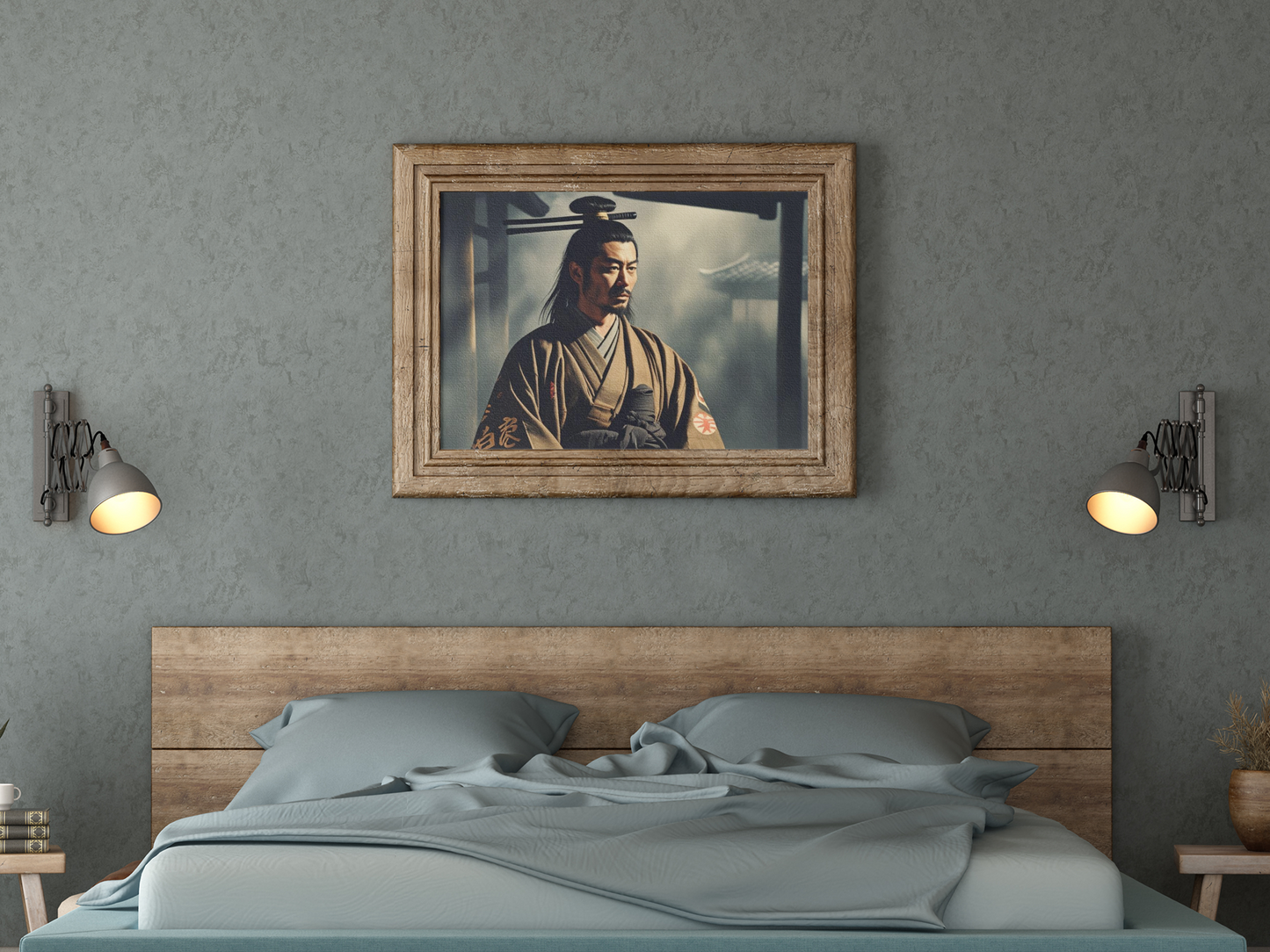 Japanese Samurai Canvas Wall Art, Stretched Canvas, Home Decor, Samurai Art Print, Japanese Wall Decor