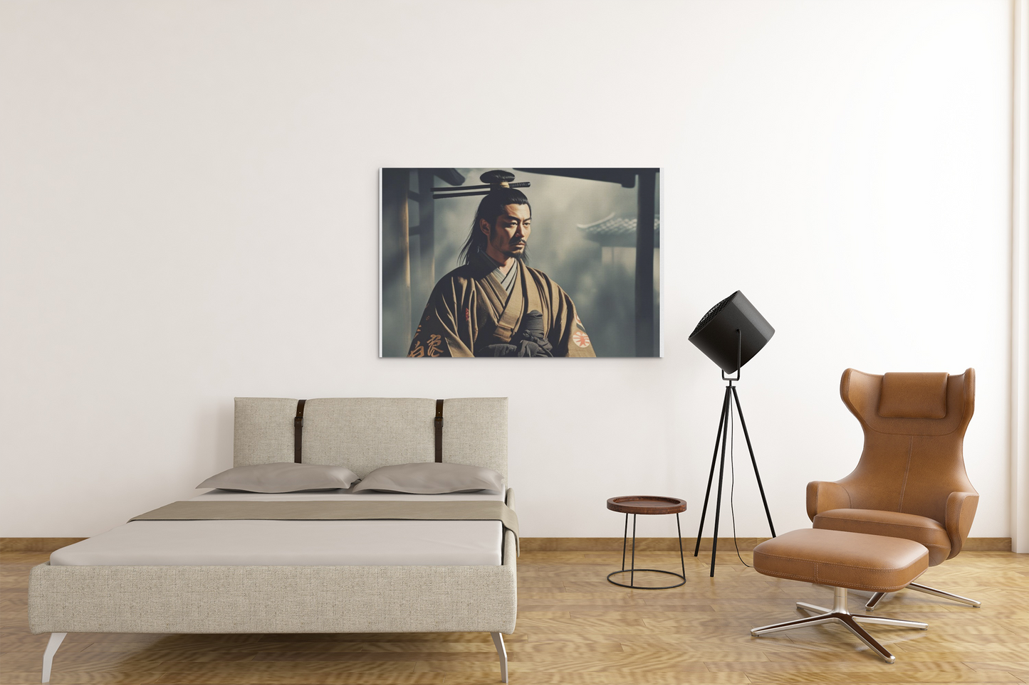 Japanese Samurai Canvas Wall Art, Stretched Canvas, Home Decor, Samurai Art Print, Japanese Wall Decor