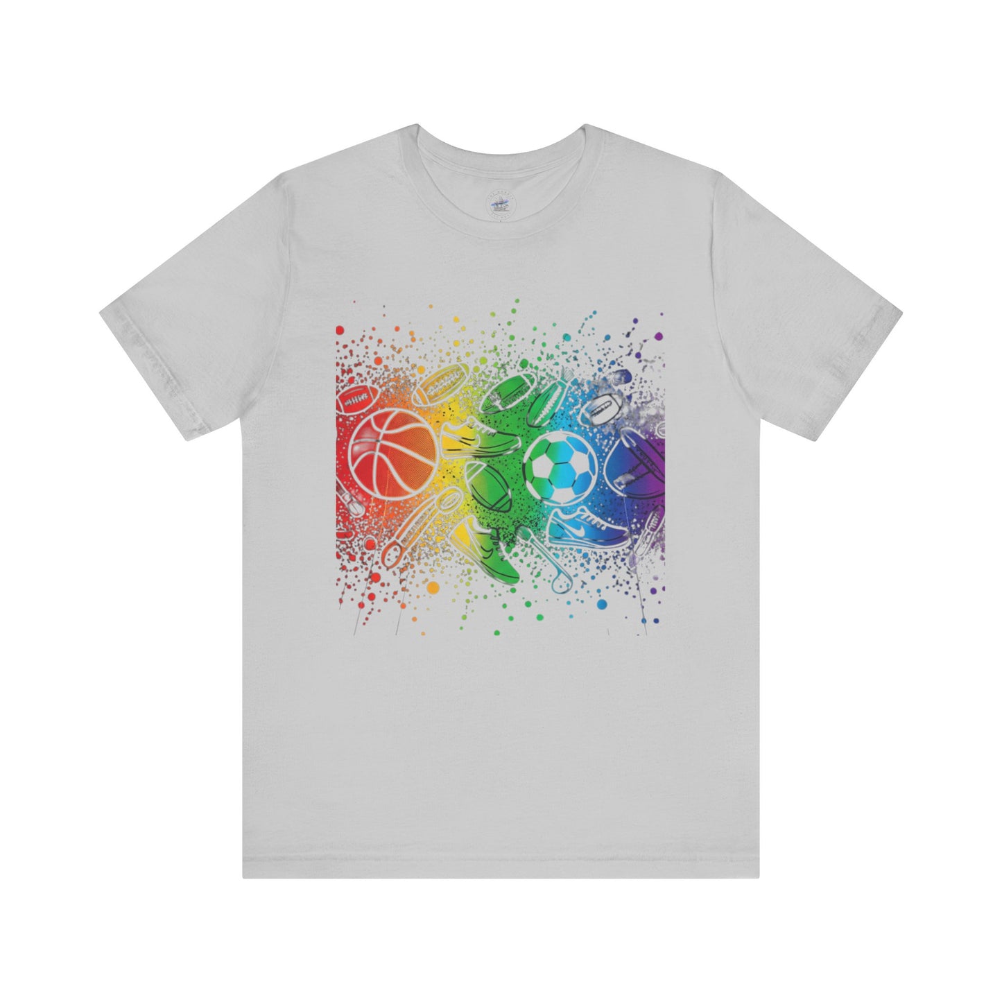 Day Dot Style Colorful Mixed Sports Graphic Tee, Unisex Athletic T-Shirt, Game Day Apparel, Gift for Sports Lovers, Fun Exercise Shirt