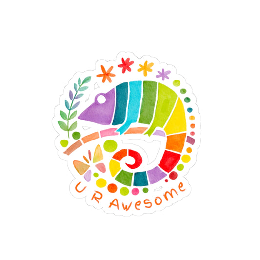 Colorful Chameleon Stickers, Motivational Stickers, U R Awesome Stickers, Laptop Decals, Fun and Whimsical Stickers