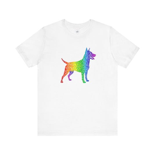 Day Dot Style, Rainbow Dog Graphic Tee, Pride Shirt, Unisex Short Sleeve, Pet Lovers Gift, Casual Wear, Dog Mom Apparel, LGBTQ+ T-Shirt