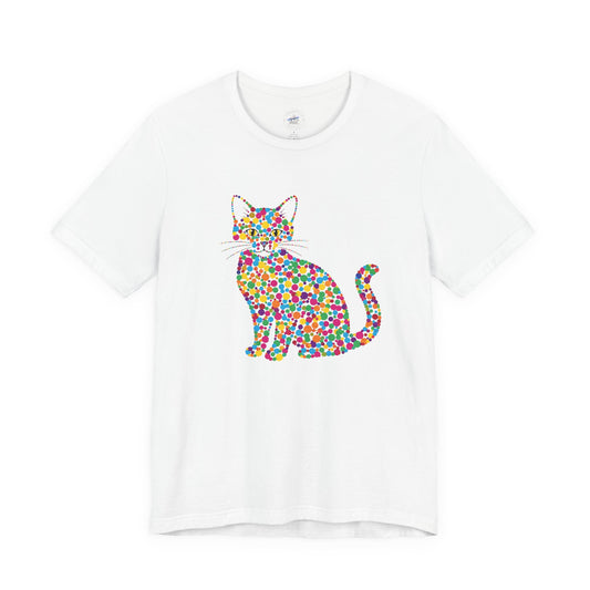 Day Dot Style, Colorful Cat Graphic Tee, Perfect Gift for Cat Lovers, Cute Animal Shirt, Casual Wear, Birthday Gift, Pet Lover Apparel