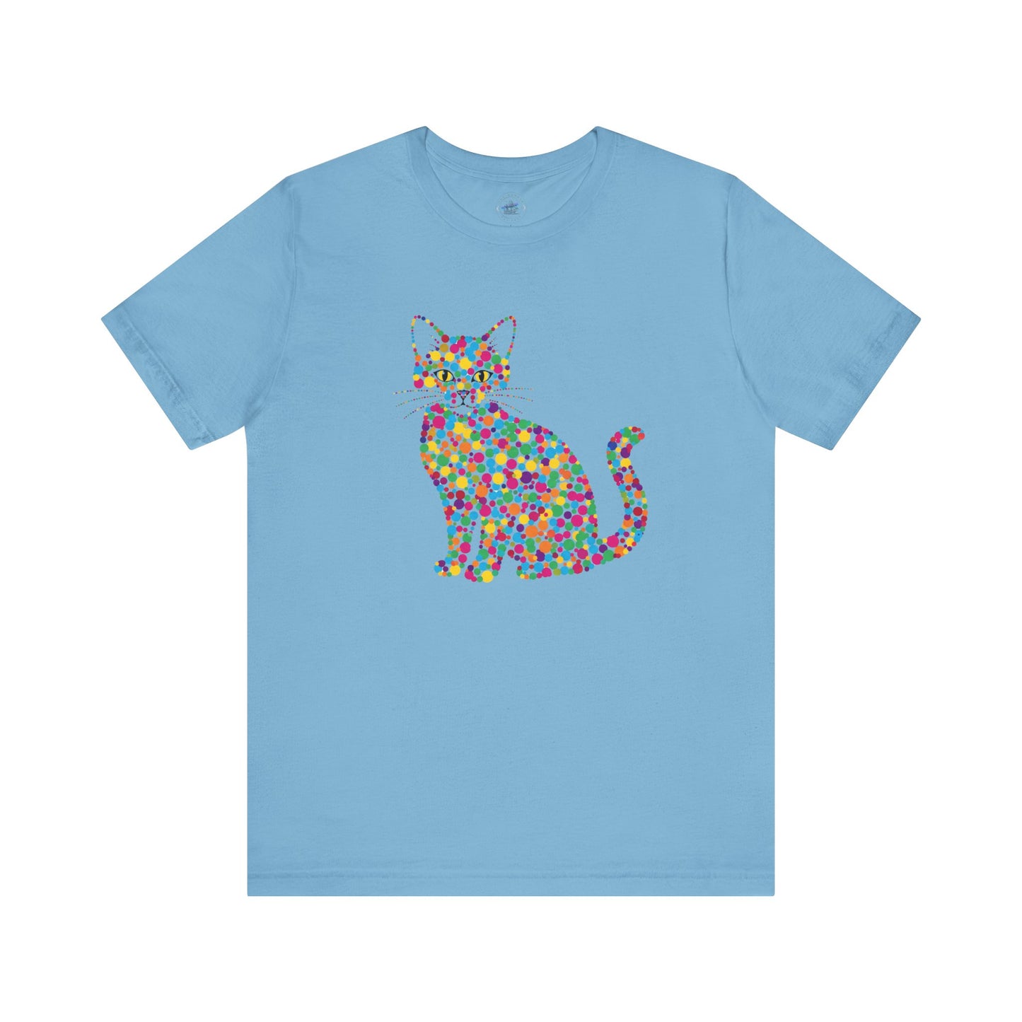 Day Dot Style, Colorful Cat Graphic Tee, Perfect Gift for Cat Lovers, Cute Animal Shirt, Casual Wear, Birthday Gift, Pet Lover Apparel