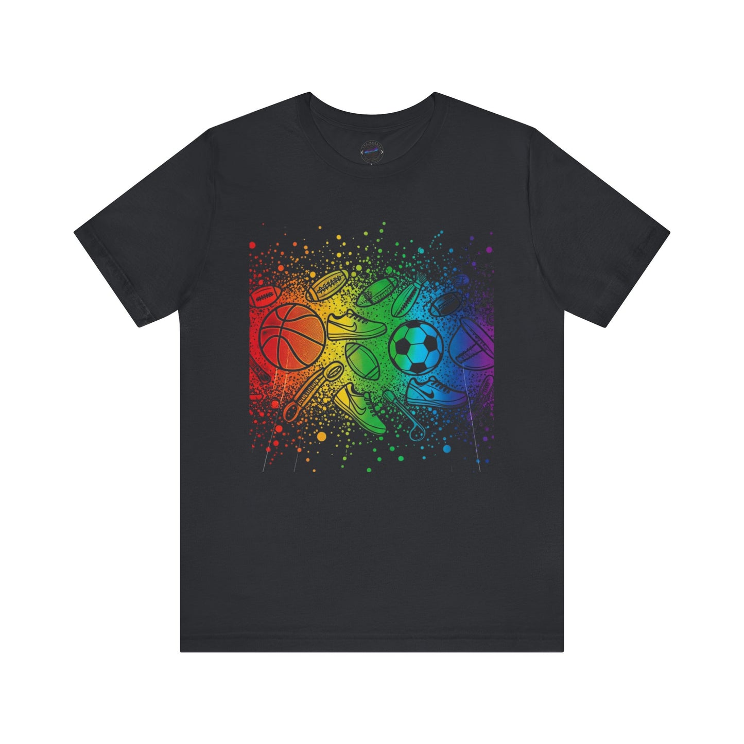 Day Dot Style Colorful Mixed Sports Graphic Tee, Unisex Athletic T-Shirt, Game Day Apparel, Gift for Sports Lovers, Fun Exercise Shirt