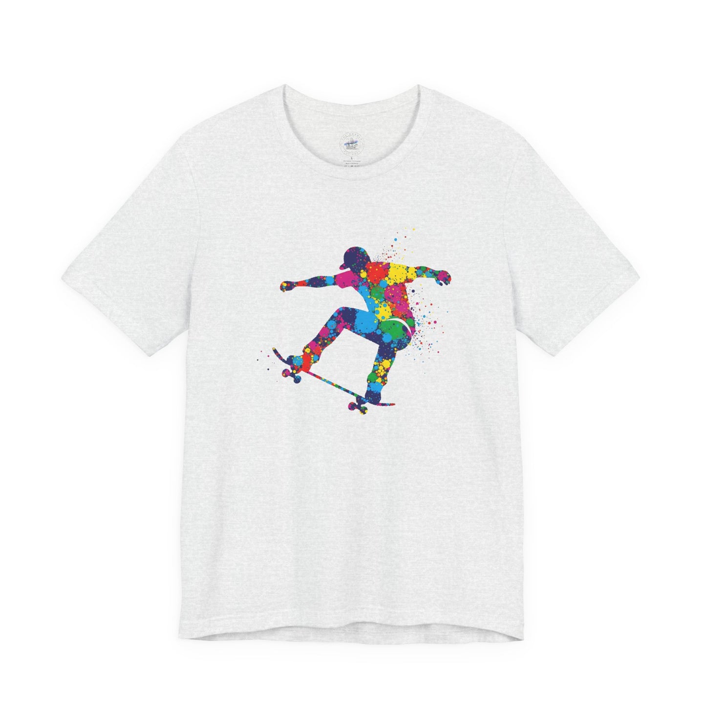 Day Dot Style Colorful Skateboarder Tee, Unisex Skate Shirt, Gift for Skaters, Summer T-Shirt, Streetwear Apparel, Cool Graphic Tee