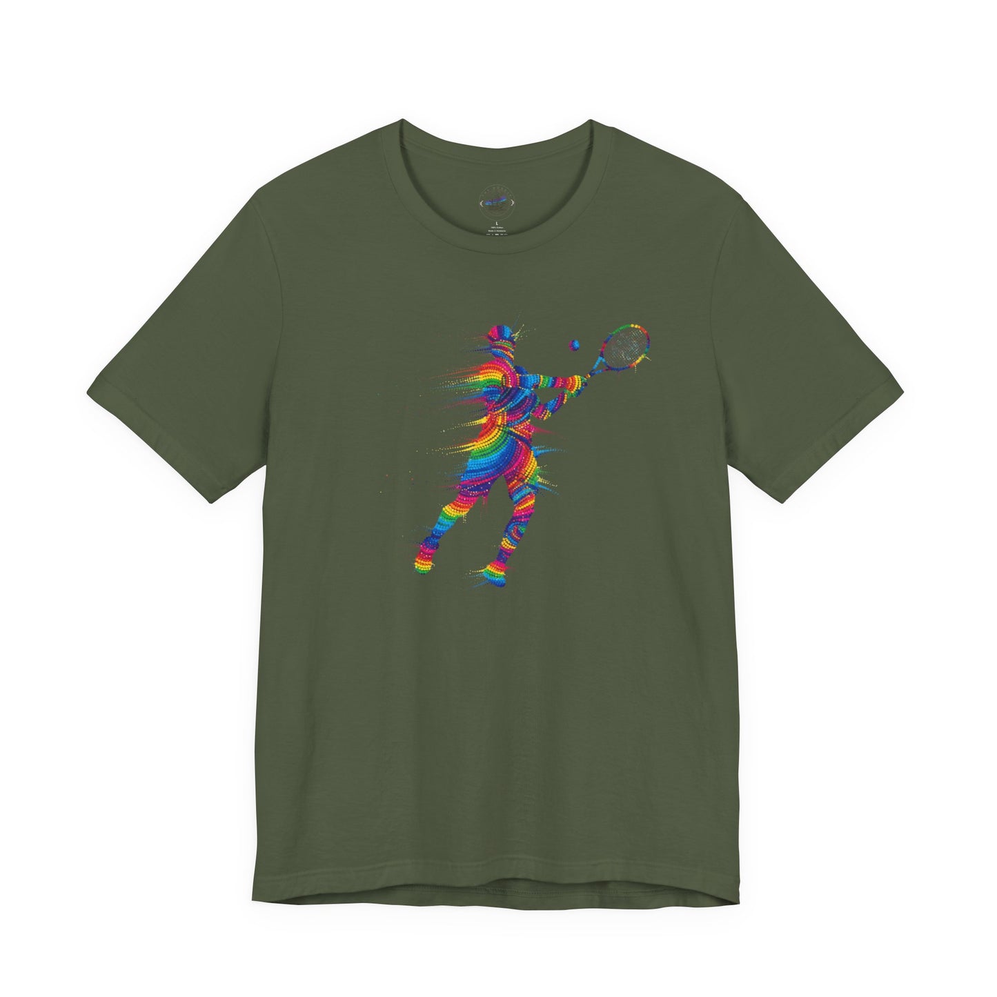 Colorful Day Dot Style Tennis Player Unisex Tee, Sporty Outfit, Gift for Tennis Lovers, Athleisure Tee, Vibrant Streetwear, Tennis Gift, Summer Style