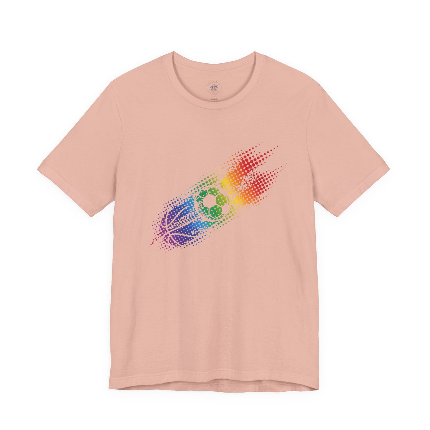 Multi-Sports Rainbow Day Dot Sports Tee, Unisex Tee for Athletes, Fun Gift for Sports Lovers, Ideal for Pride Events, Casual Wear