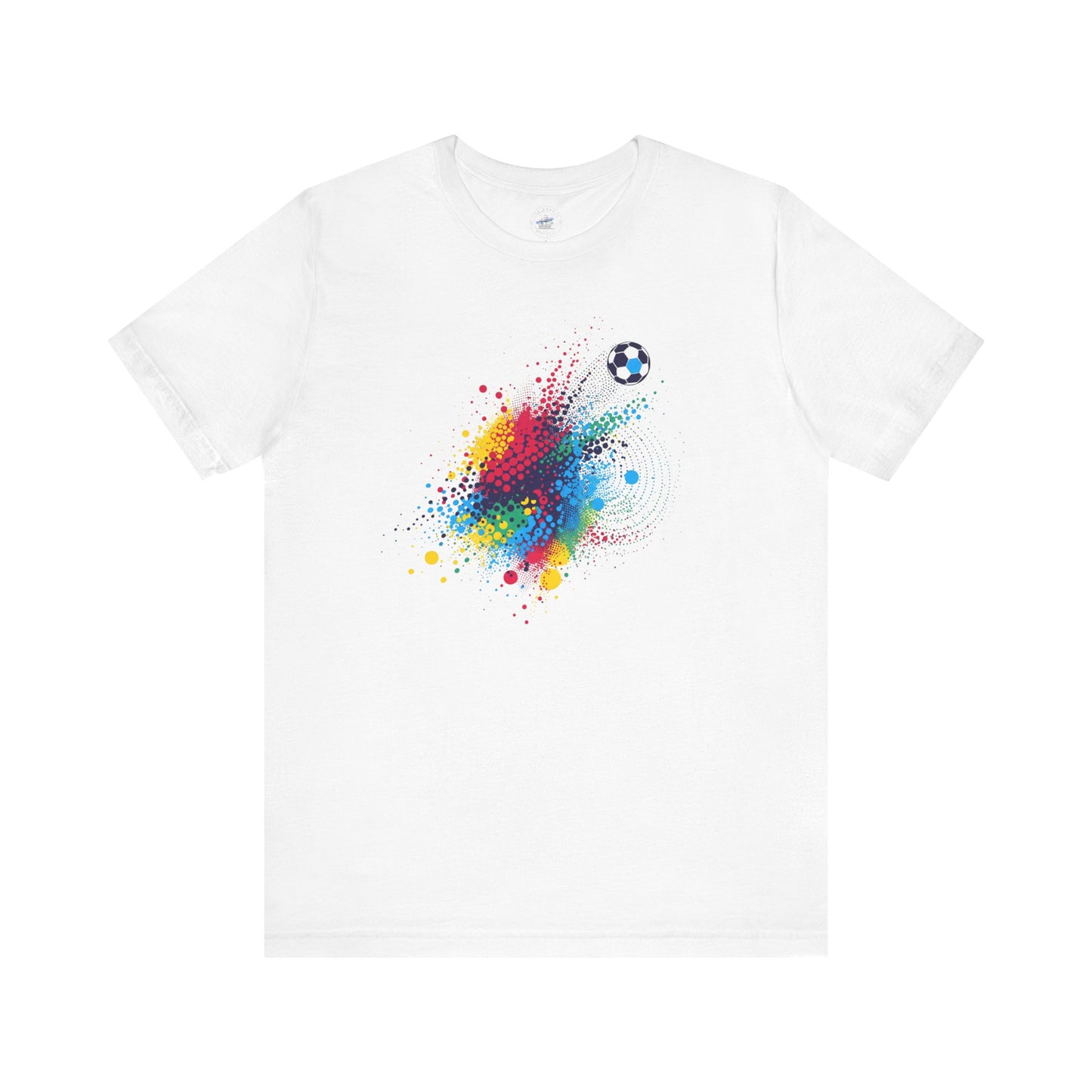 Colorful Day Dot Soccer Splash Tee - Unisex Short Sleeve Shirt, Sports Fan Gift, Casual Wear, Fun Summer Tee, Active Lifestyle Top