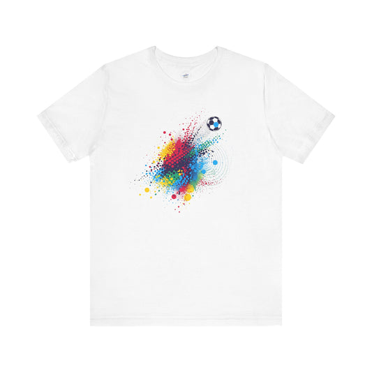 Colorful Day Dot Soccer Splash Tee - Unisex Short Sleeve Shirt, Sports Fan Gift, Casual Wear, Fun Summer Tee, Active Lifestyle Top