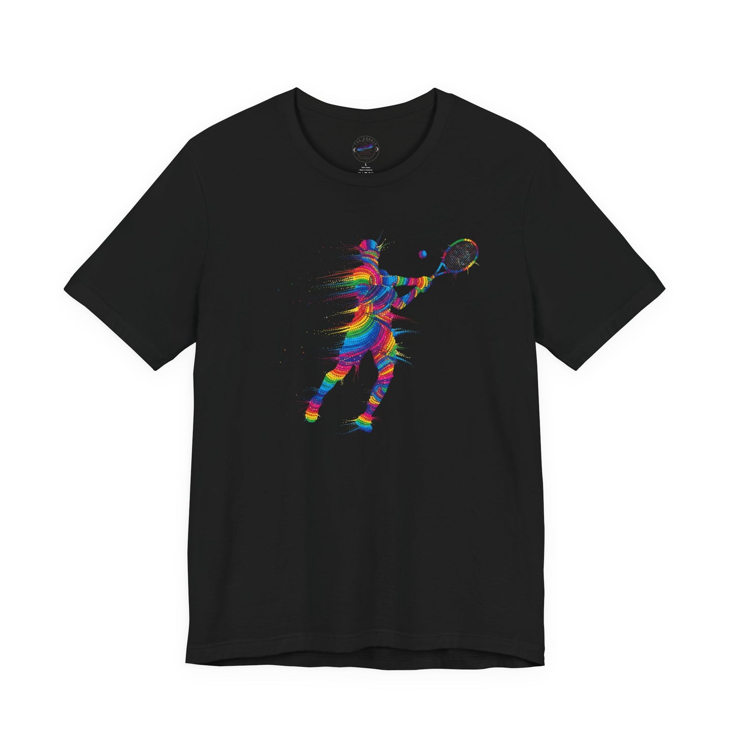 Colorful Day Dot Style Tennis Player Unisex Tee, Sporty Outfit, Gift for Tennis Lovers, Athleisure Tee, Vibrant Streetwear, Tennis Gift, Summer Style