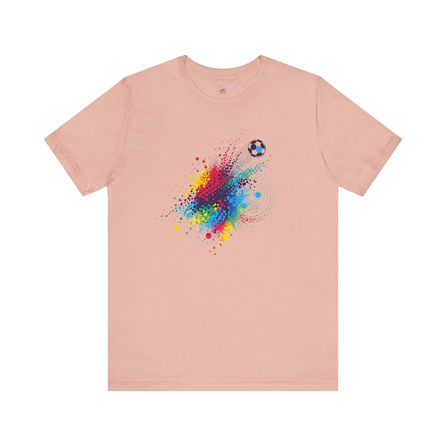 Colorful Day Dot Soccer Splash Tee - Unisex Short Sleeve Shirt, Sports Fan Gift, Casual Wear, Fun Summer Tee, Active Lifestyle Top