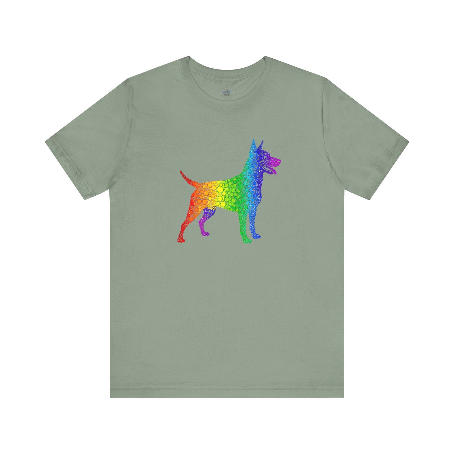 Day Dot Style, Rainbow Dog Graphic Tee, Pride Shirt, Unisex Short Sleeve, Pet Lovers Gift, Casual Wear, Dog Mom Apparel, LGBTQ+ T-Shirt