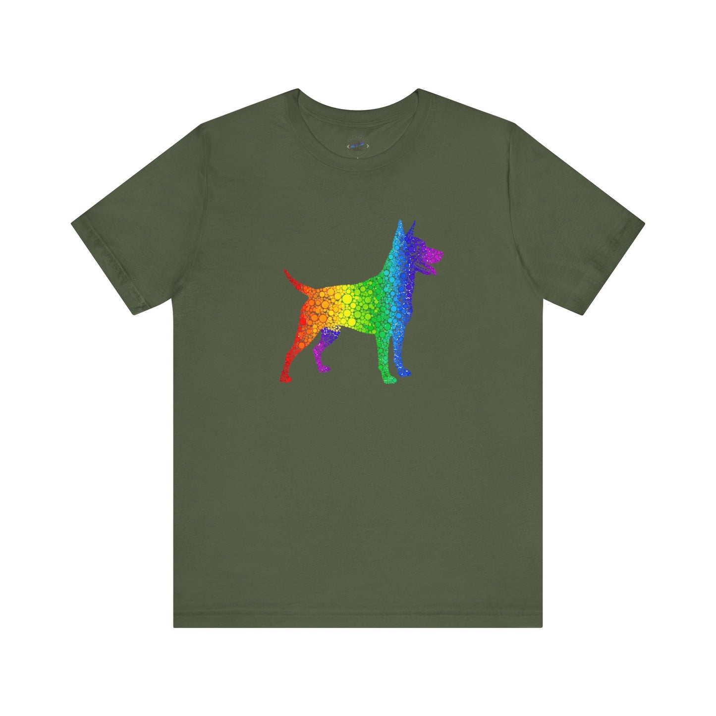 Day Dot Style, Rainbow Dog Graphic Tee, Pride Shirt, Unisex Short Sleeve, Pet Lovers Gift, Casual Wear, Dog Mom Apparel, LGBTQ+ T-Shirt