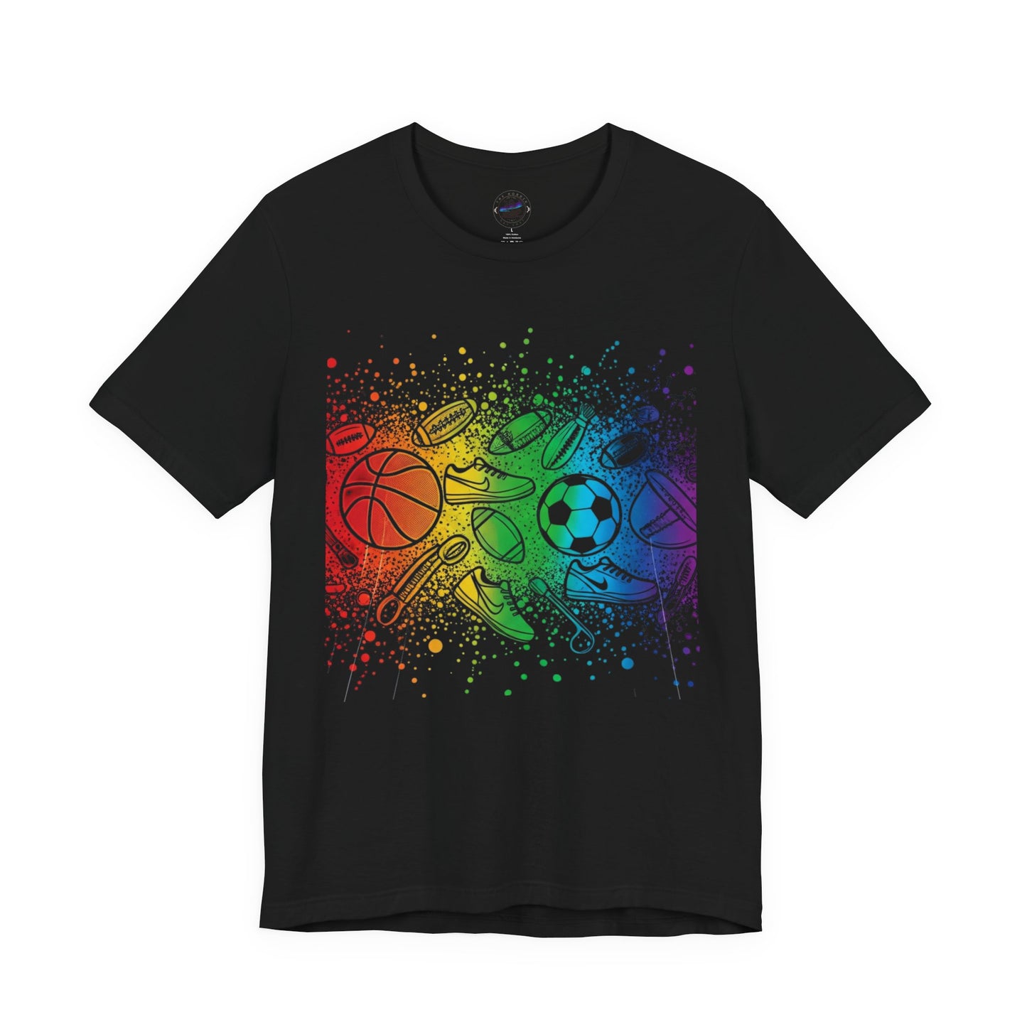 Day Dot Style Colorful Mixed Sports Graphic Tee, Unisex Athletic T-Shirt, Game Day Apparel, Gift for Sports Lovers, Fun Exercise Shirt