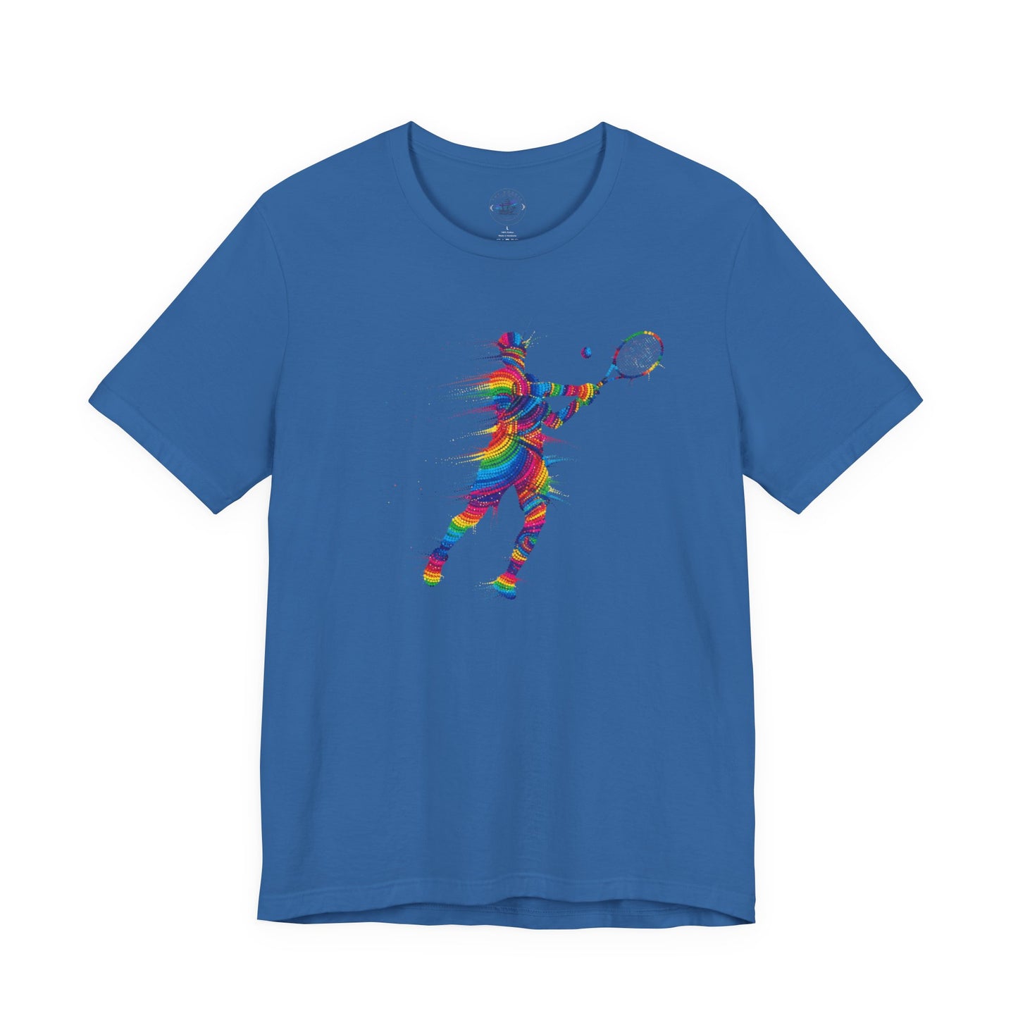 Colorful Day Dot Style Tennis Player Unisex Tee, Sporty Outfit, Gift for Tennis Lovers, Athleisure Tee, Vibrant Streetwear, Tennis Gift, Summer Style