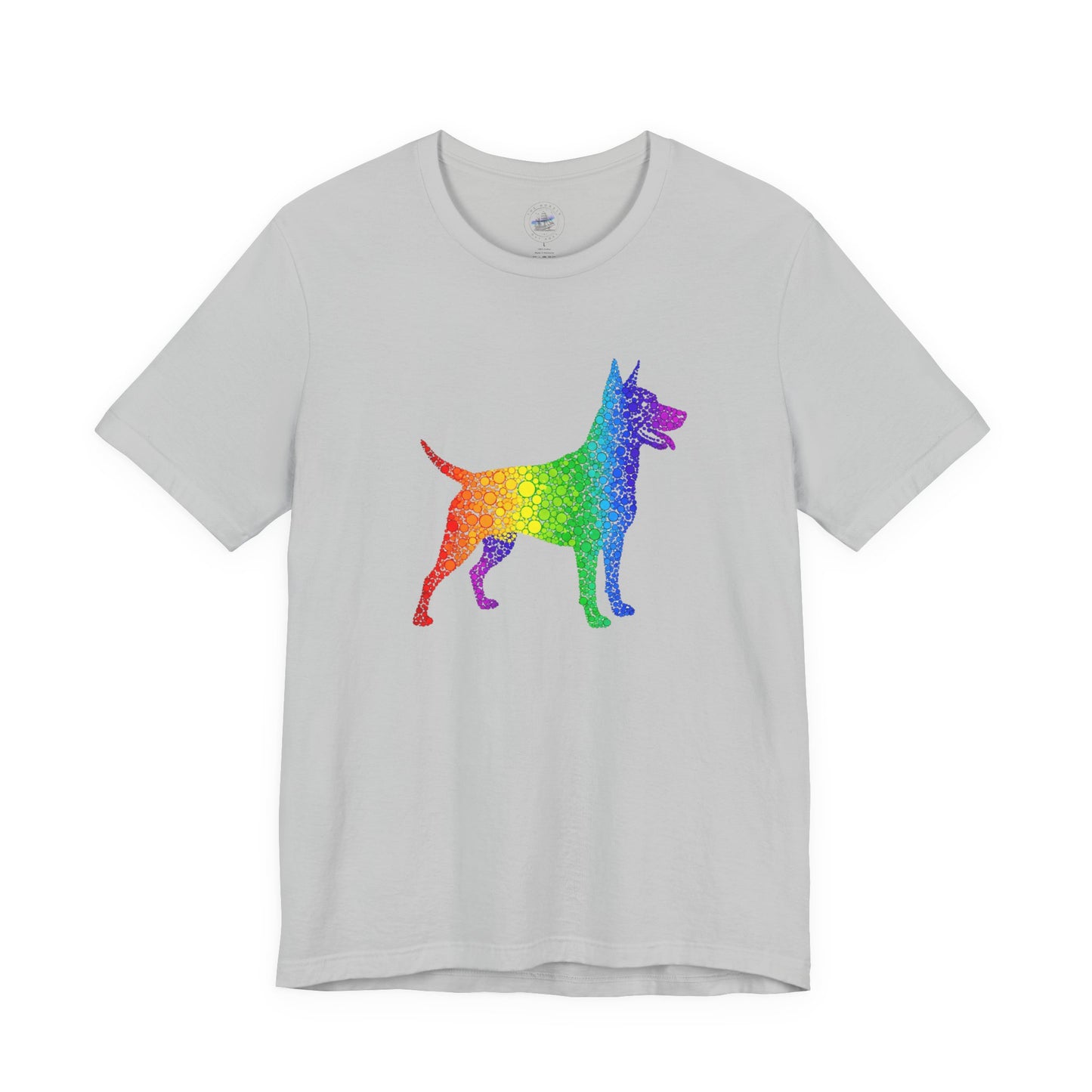 Day Dot Style, Rainbow Dog Graphic Tee, Pride Shirt, Unisex Short Sleeve, Pet Lovers Gift, Casual Wear, Dog Mom Apparel, LGBTQ+ T-Shirt
