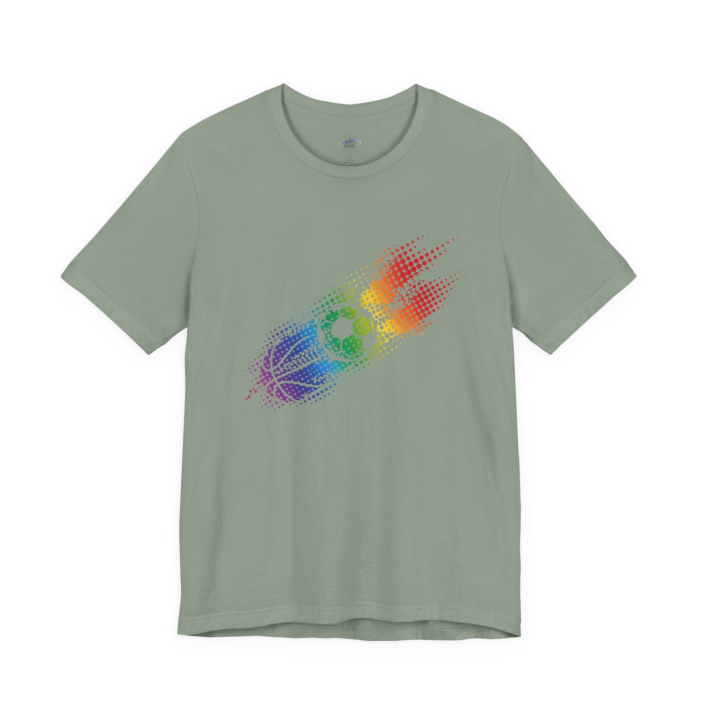 Multi-Sports Rainbow Day Dot Sports Tee, Unisex Tee for Athletes, Fun Gift for Sports Lovers, Ideal for Pride Events, Casual Wear