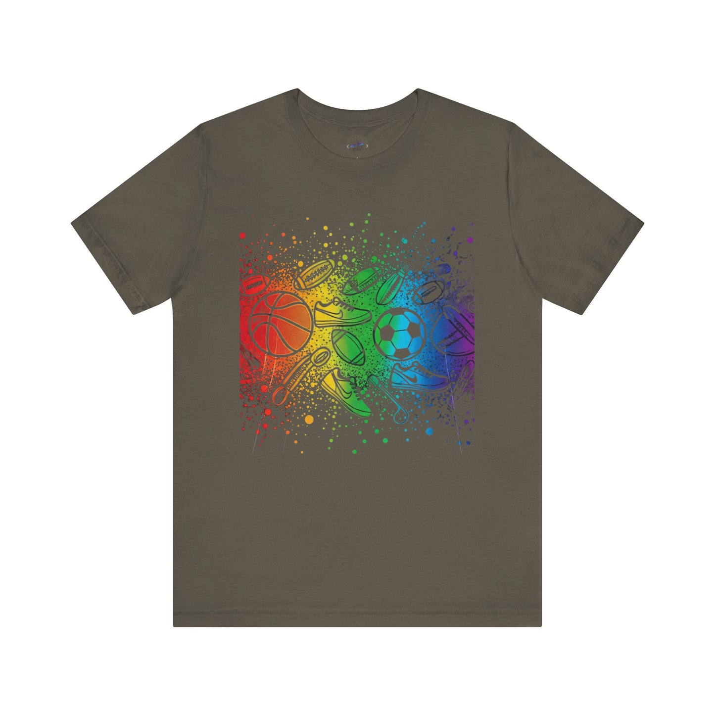 Day Dot Style Colorful Mixed Sports Graphic Tee, Unisex Athletic T-Shirt, Game Day Apparel, Gift for Sports Lovers, Fun Exercise Shirt