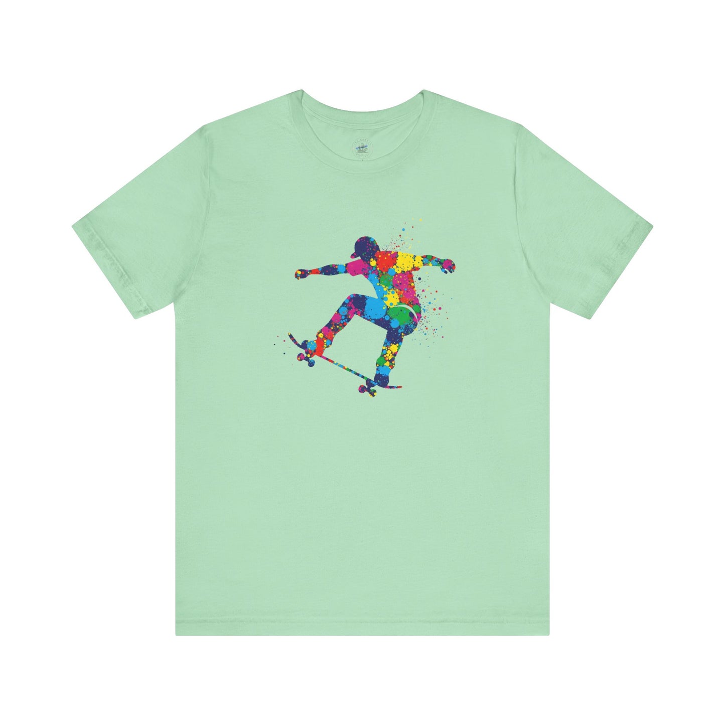 Day Dot Style Colorful Skateboarder Tee, Unisex Skate Shirt, Gift for Skaters, Summer T-Shirt, Streetwear Apparel, Cool Graphic Tee